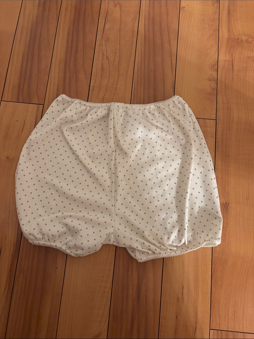 Cream Polka Dot Lounge Shorts with Elastic Waistband
